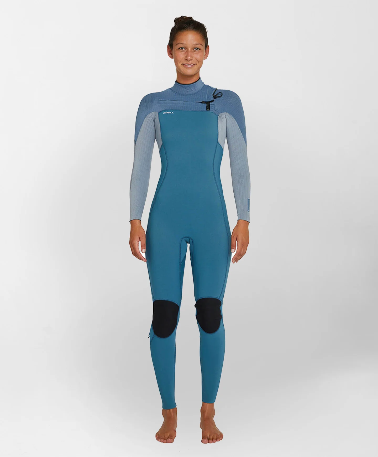 Womens HyperFreak 3/2+ Steamer Chest Zip Wetsuit - Dusty Blue